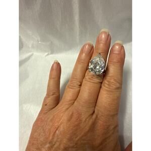 Vintage Marquis Faux “Diamond “ and Silvertone Ring